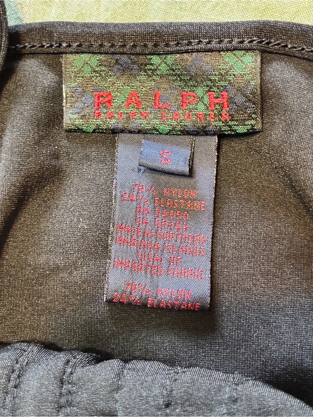 Y2K Ralph Ralph Lauren RRL Stretch Ruffle Cami Black Top S - Picture 6 of 7